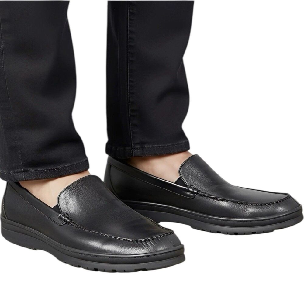 RJ Colt Mens Loafers Shoes Sz 10.5 M Black Leather Business Office Work Church